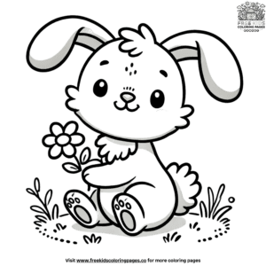 Merry cartoon bunny coloring pages