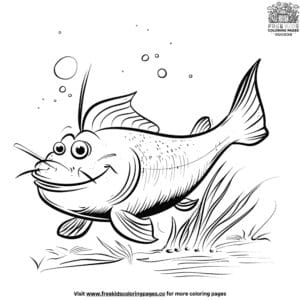 Fun cartoon fish coloring pages