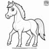 Cheerful Cartoon Horse Coloring Pages