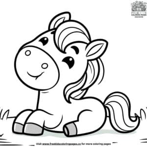 Fun cartoon horse coloring pages