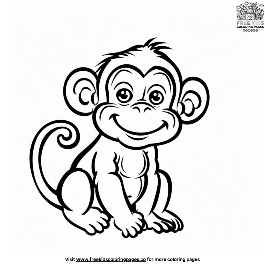 Cartoon monkey coloring pages