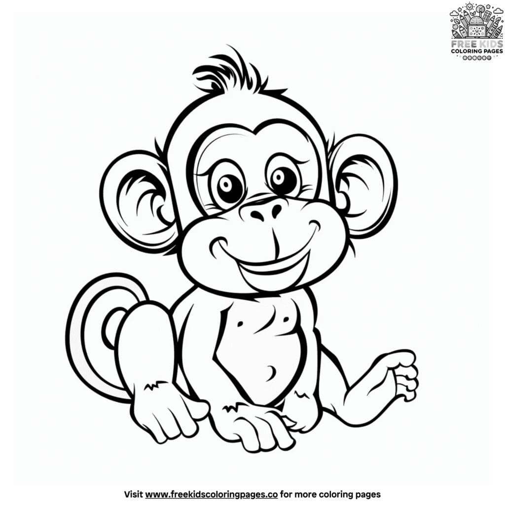 Cartoon monkey coloring pages