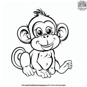 Silly monkey coloring pages