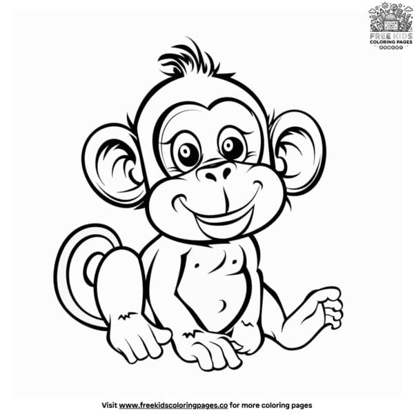 Silly monkey coloring pages