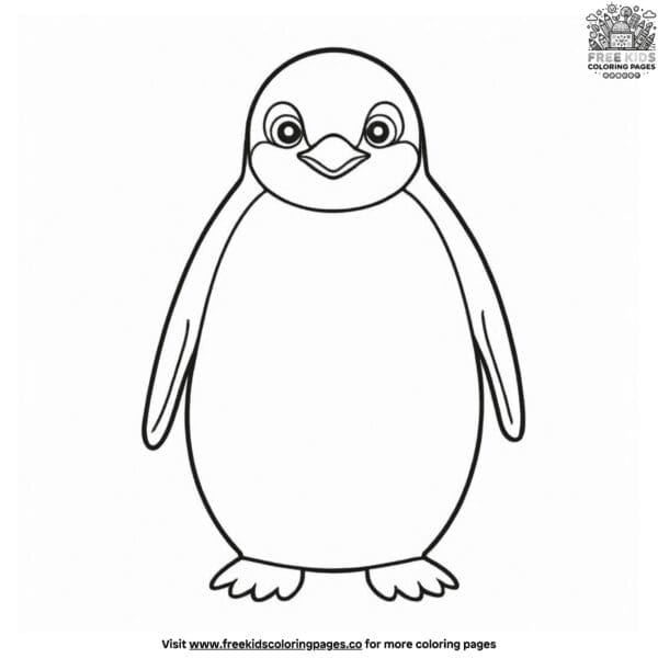 Cheerful playful cartoon penguin coloring pages