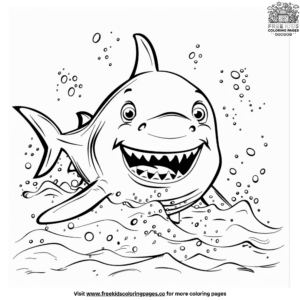 Playful Cartoon Shark Coloring Pages For Creative Fun