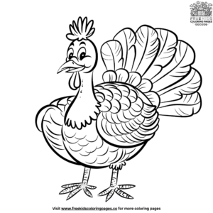 Fun Cartoon Turkey Coloring Pages