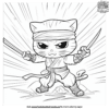 Cat Ninja Coloring Page Collection