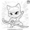 Fighter Cat Ninja Coloring Pages