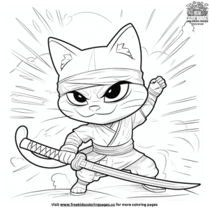 Fighter Cat Ninja Coloring Pages