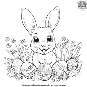 Exciting easter bunny hiding eggs coloring page collection