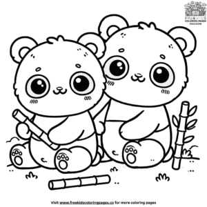 Delightful kawaii panda coloring pages