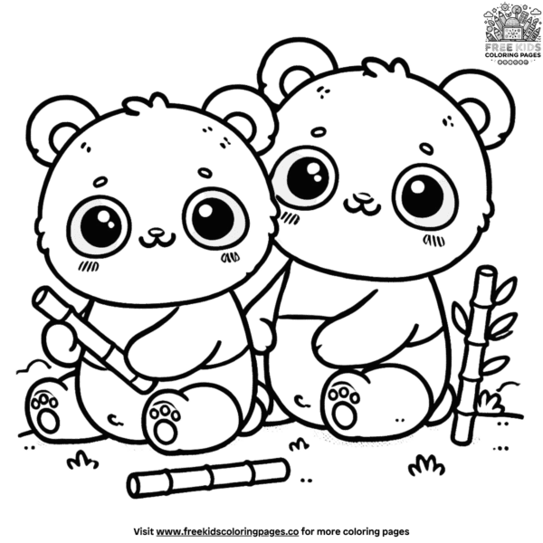 Delightful kawaii panda coloring pages