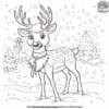 Reindeer Wearing A Scarf Coloring Pages