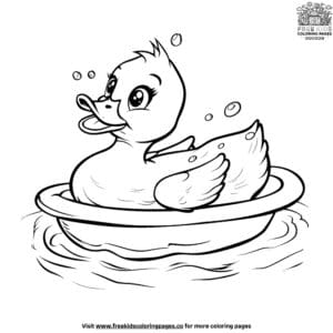 Duck In A Bath Coloring Pages