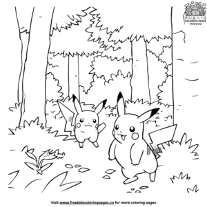 Forest pokémon coloring pages