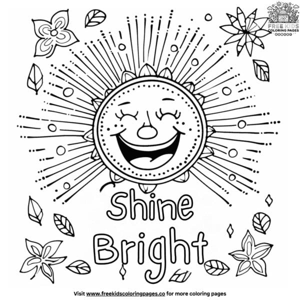 Cheerful quote coloring pages