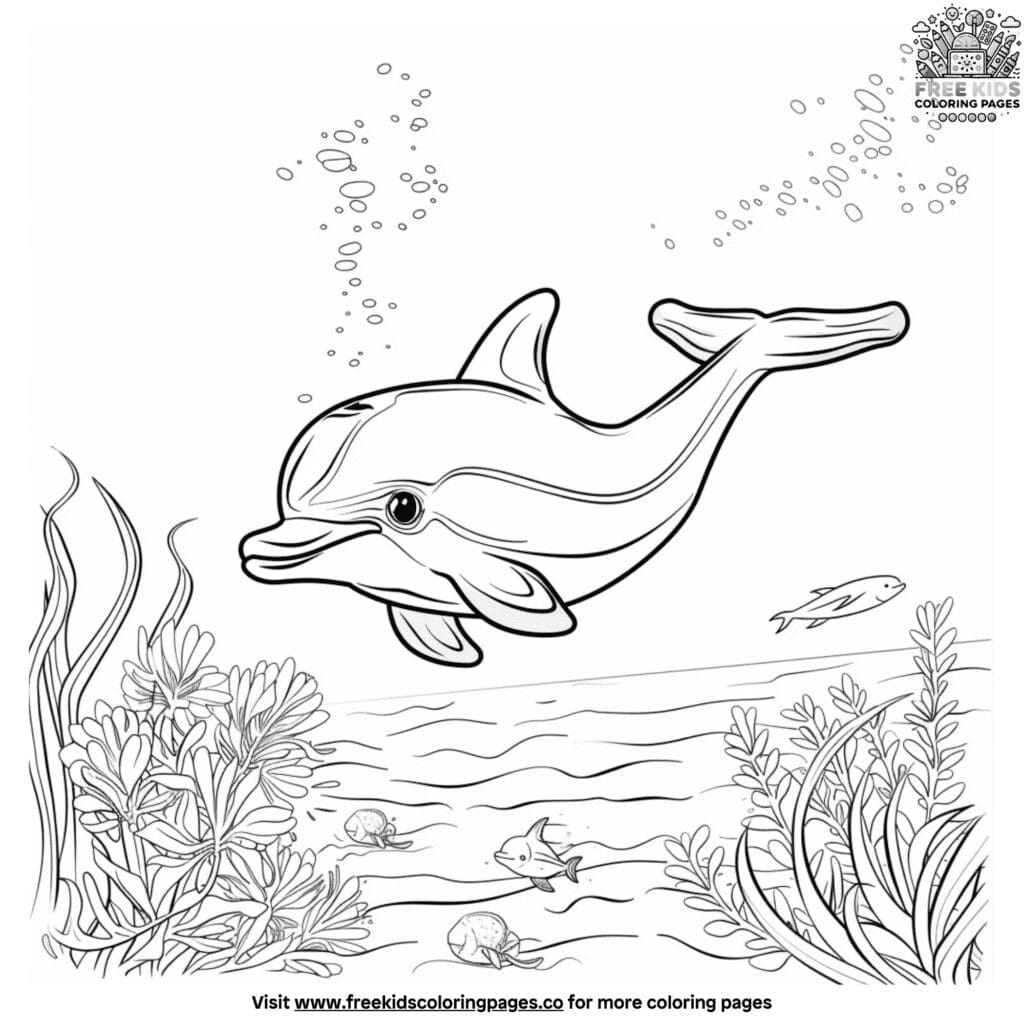 Baby dolphin coloring pages