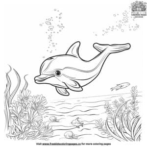 Cute baby dolphin coloring pages