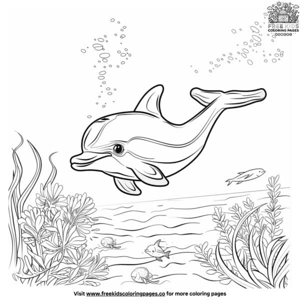 Cute baby dolphin coloring pages