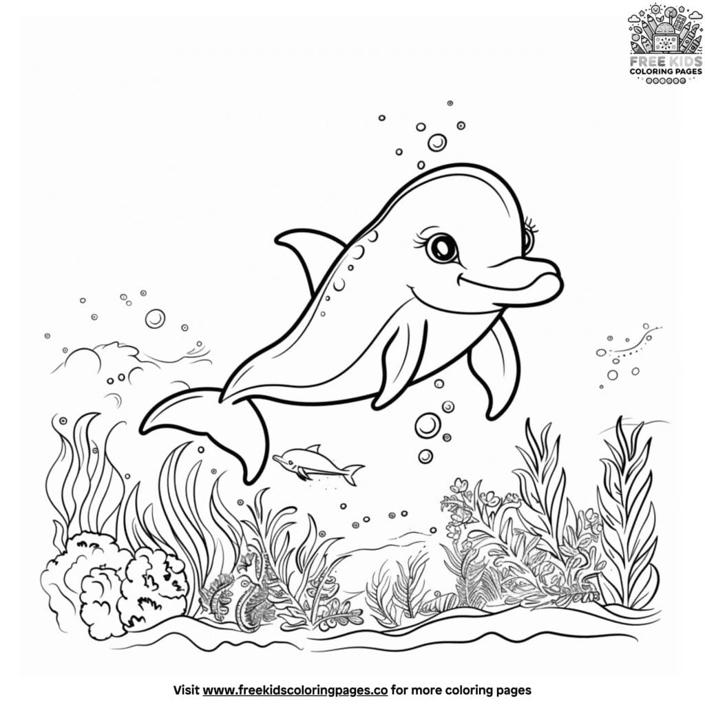 Baby dolphin coloring pages