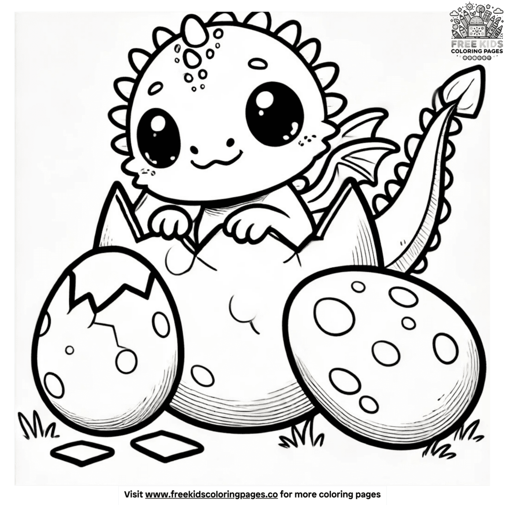 Cute baby dragon coloring pages