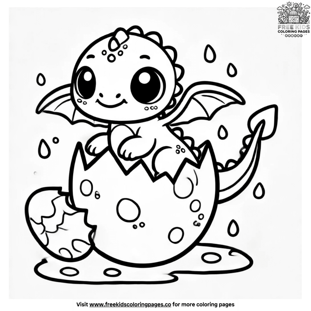 Lovely baby dragon coloring pages