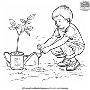 Young Gardener Coloring Pages