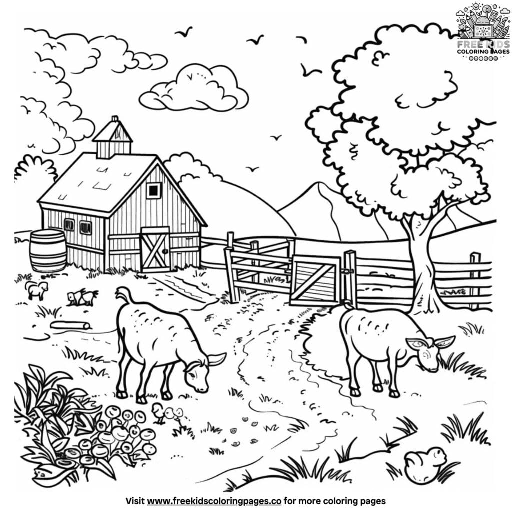 Preschool farm coloring pages