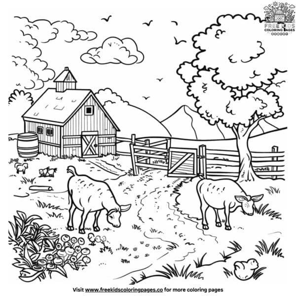 Preschool farm coloring pages