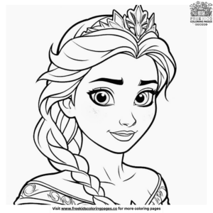 Elegant Elsa Frozen Coloring Pages