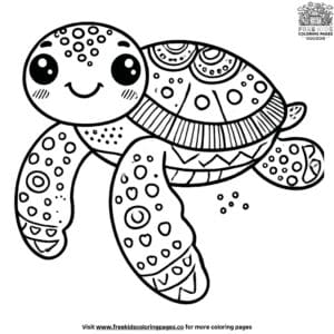 Simple turtle coloring pages