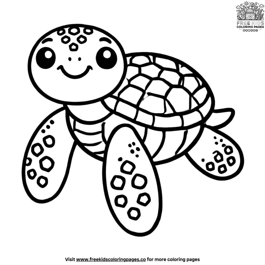 Quick and fun simple turtle coloring pages