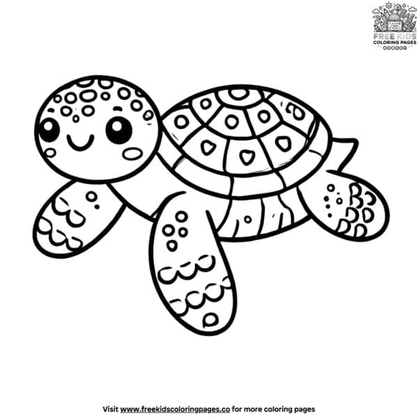 Gentle turtle coloring pages