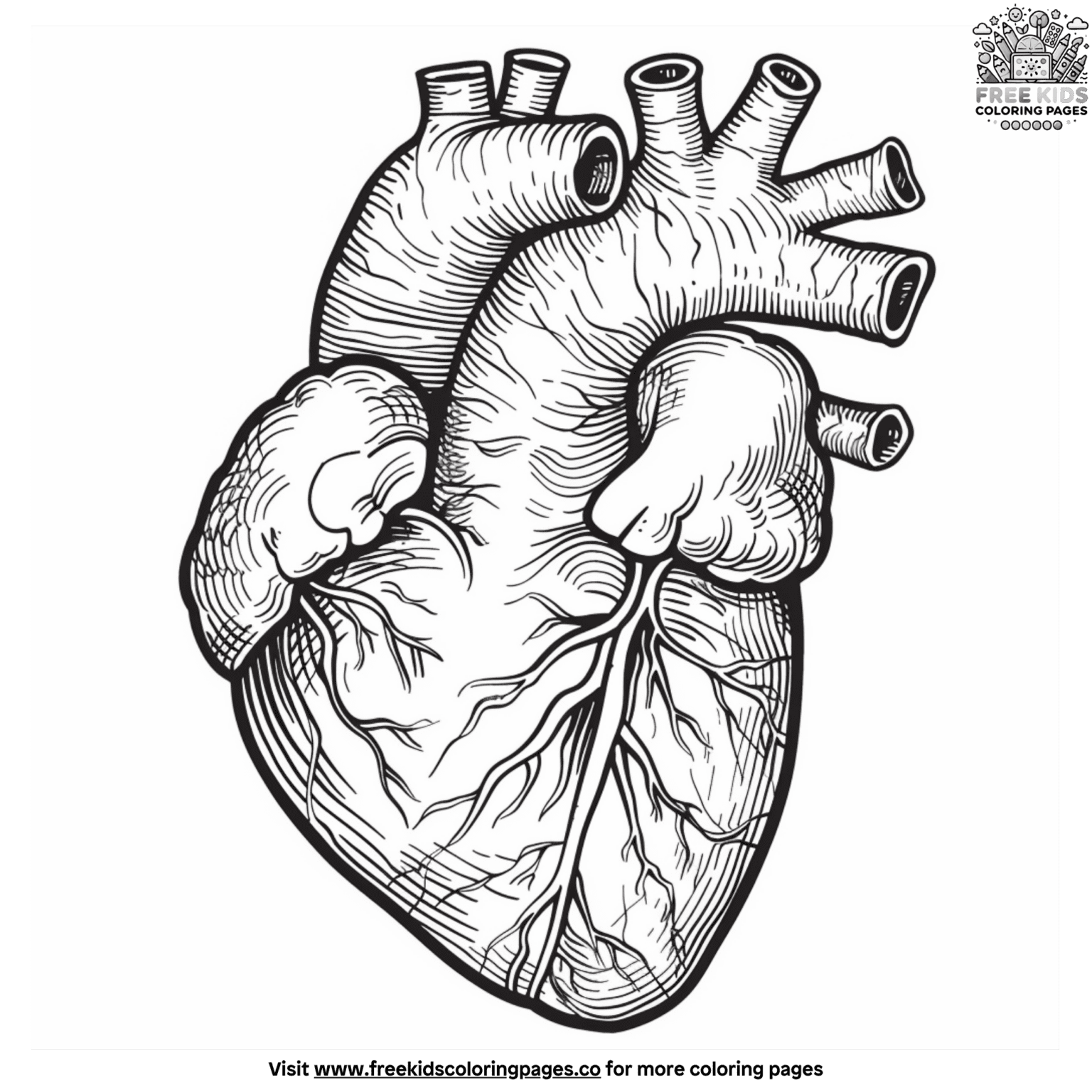 Anatomical Heart Coloring Pages - Real Heart Coloring Pages Explore The Human Body In Detail 2 1536x1536 