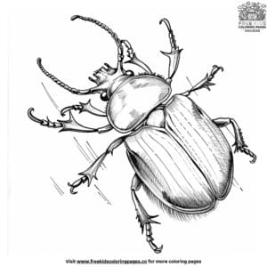 Realistic bug coloring pages