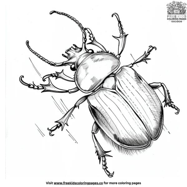 Realistic bug coloring pages