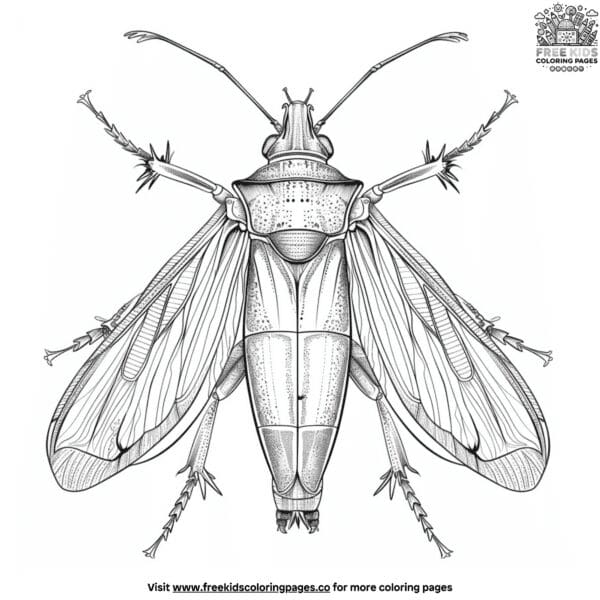 Grasshopper coloring pages