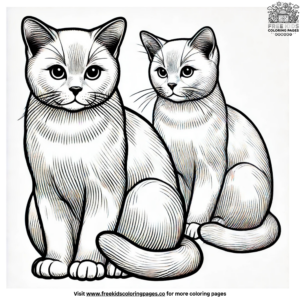 Elegant feline coloring pages