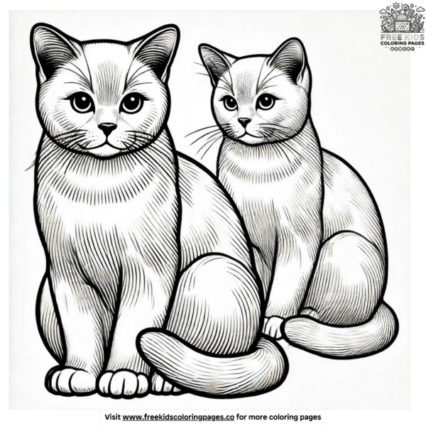 Elegant feline coloring pages