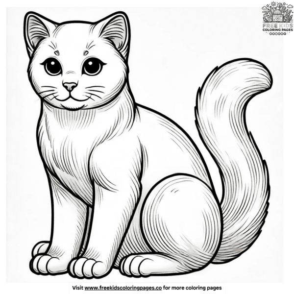 Elegant feline coloring pages