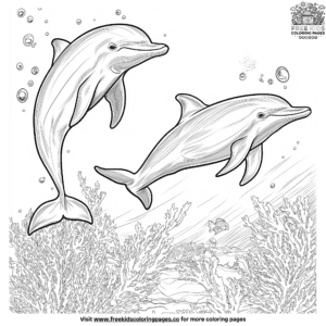 Realistic dolphin coloring pages for ocean lovers