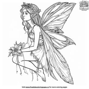 Realistic fairy coloring pages