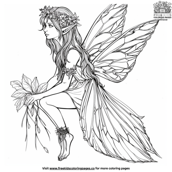 Realistic Fairy Coloring Pages