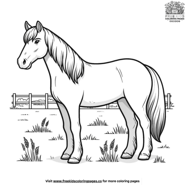 Realistic horse coloring pages