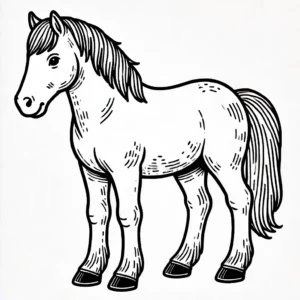 Lifelike Horse Coloring Pages