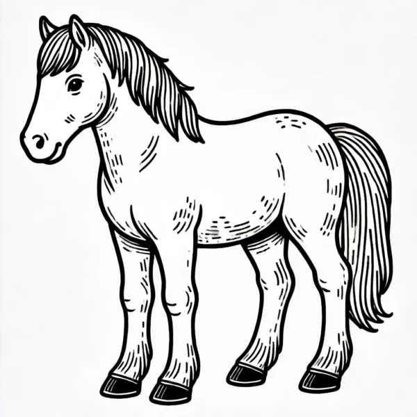 Lifelike horse coloring pages