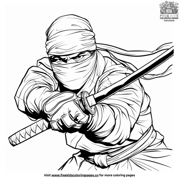Realistic Ninja Coloring Pages
