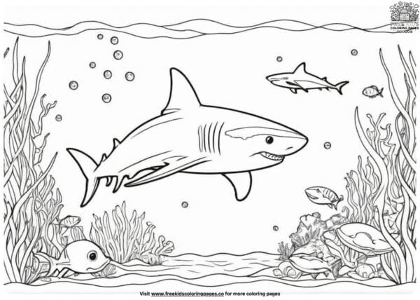 Lively ocean coloring pages