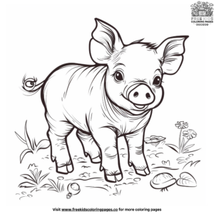 Realistic Pig Coloring Pages